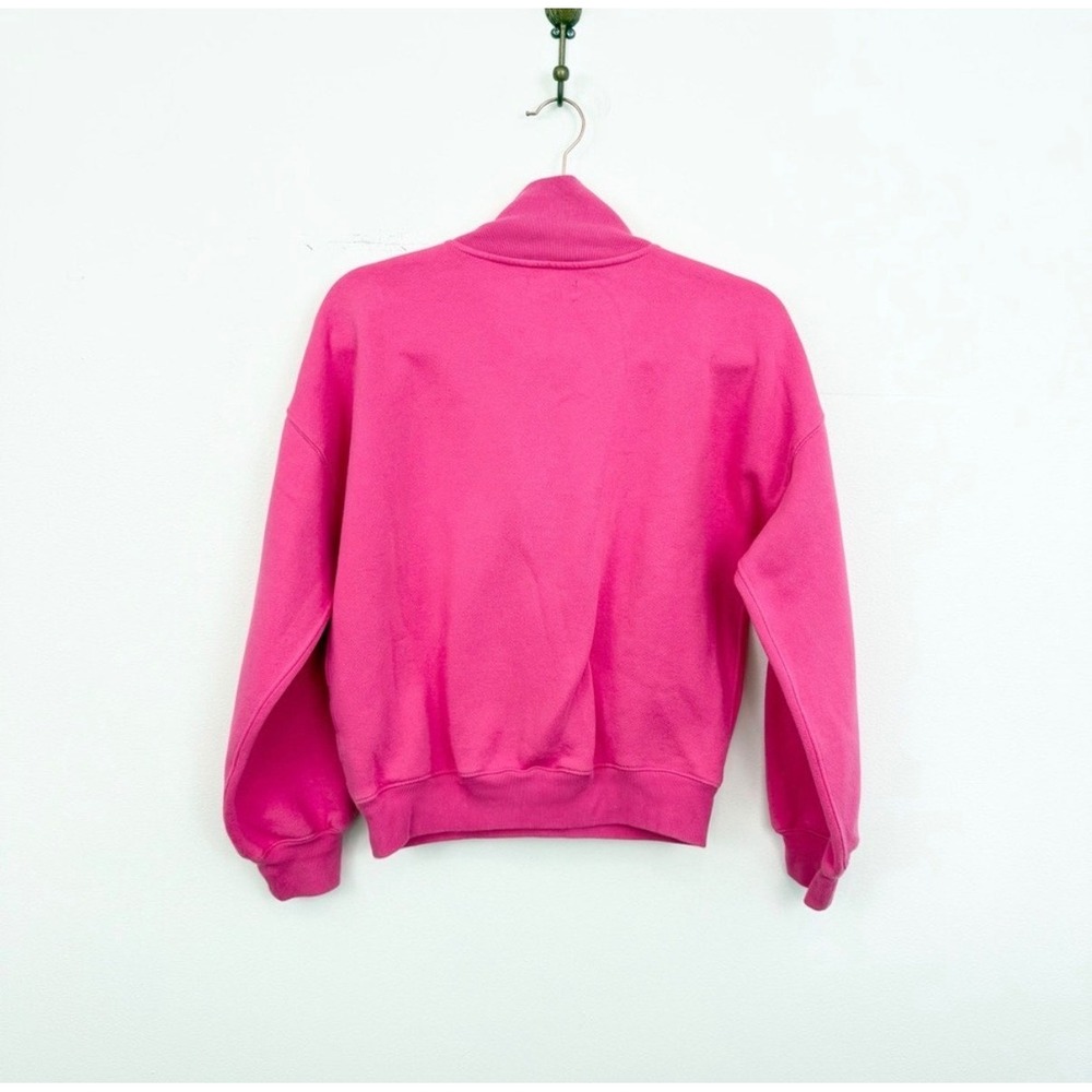 J.Crew Heritage Fleece Half Zip Sweatshirt Hot Pink Quarter Zip Pullover XS - Picture 6 of 6